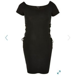 Lace up body con dress